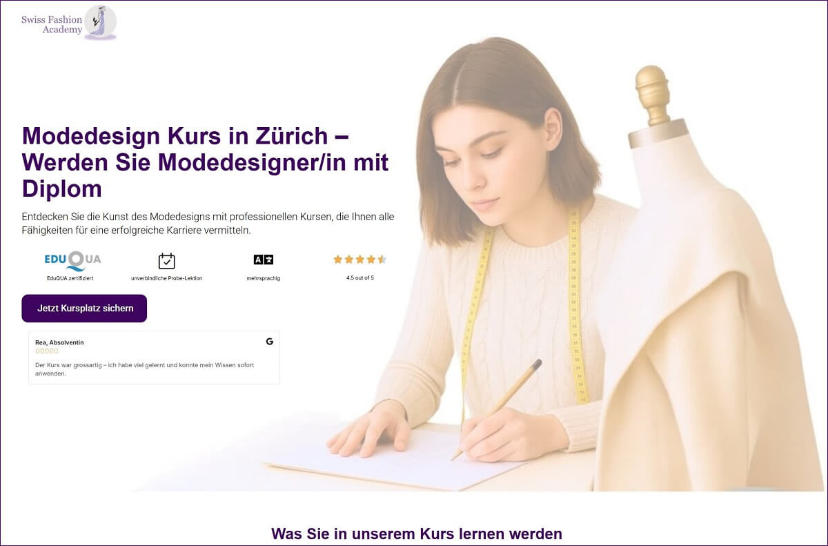 Modedesignkurs in Zürich