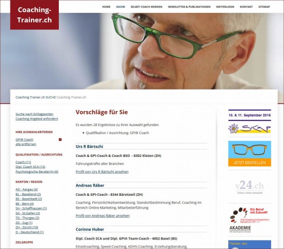 Coaching-Trainer.ch: Coach Verzeichnis